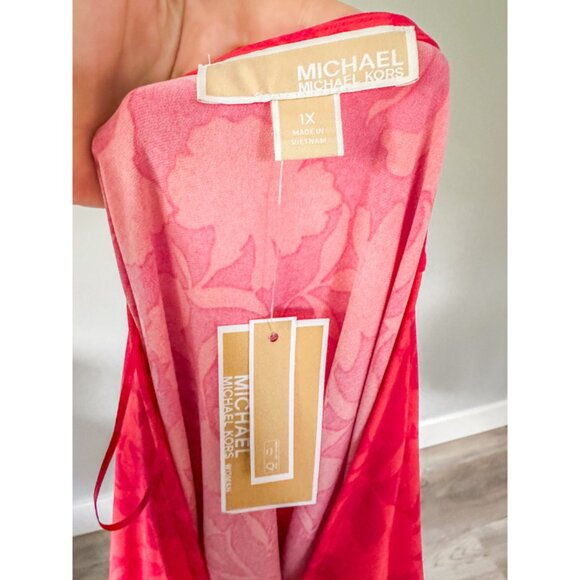 Michael Kors Women's Printed Ruched Flutter-Sleeve Top - NWT! - Picture 4 of 10